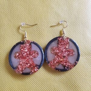 Gold and Black Glitter Earrings